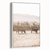 Farmhouse Cattle Grazing Wall Art - Rustic Country Style Decor