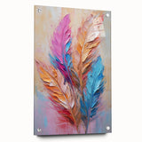 Glam Wall Art | Vibrant Feather Luxury Home Decor | Modern Glam Decor