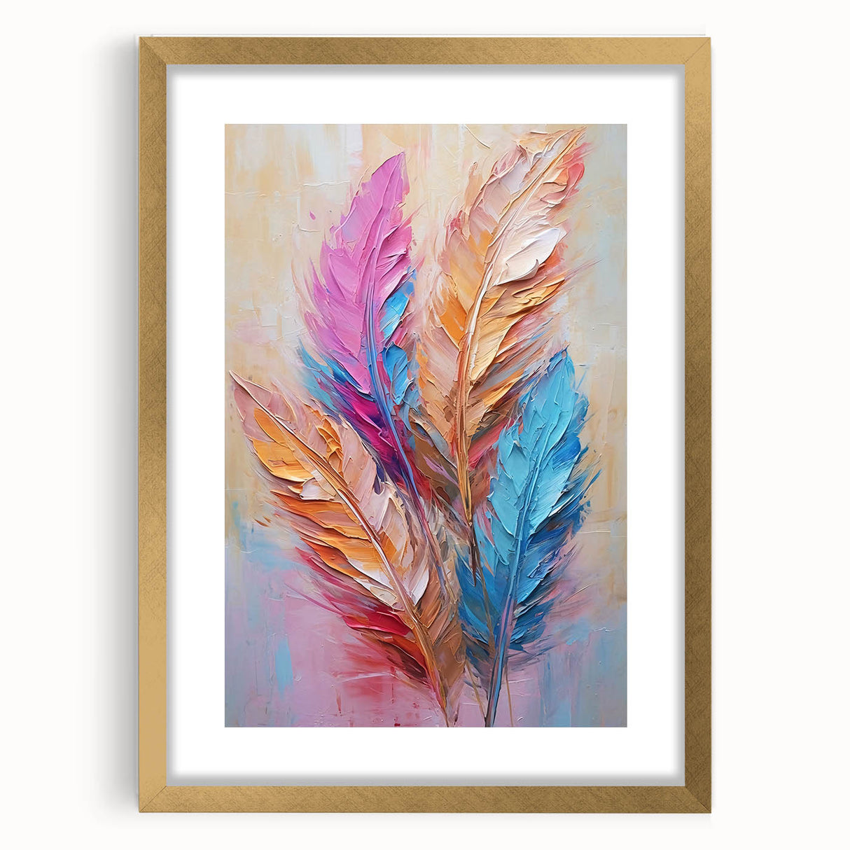 Glam Wall Art | Vibrant Feather Luxury Home Decor | Modern Glam Decor