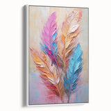 Glam Wall Art | Vibrant Feather Luxury Home Decor | Modern Glam Decor