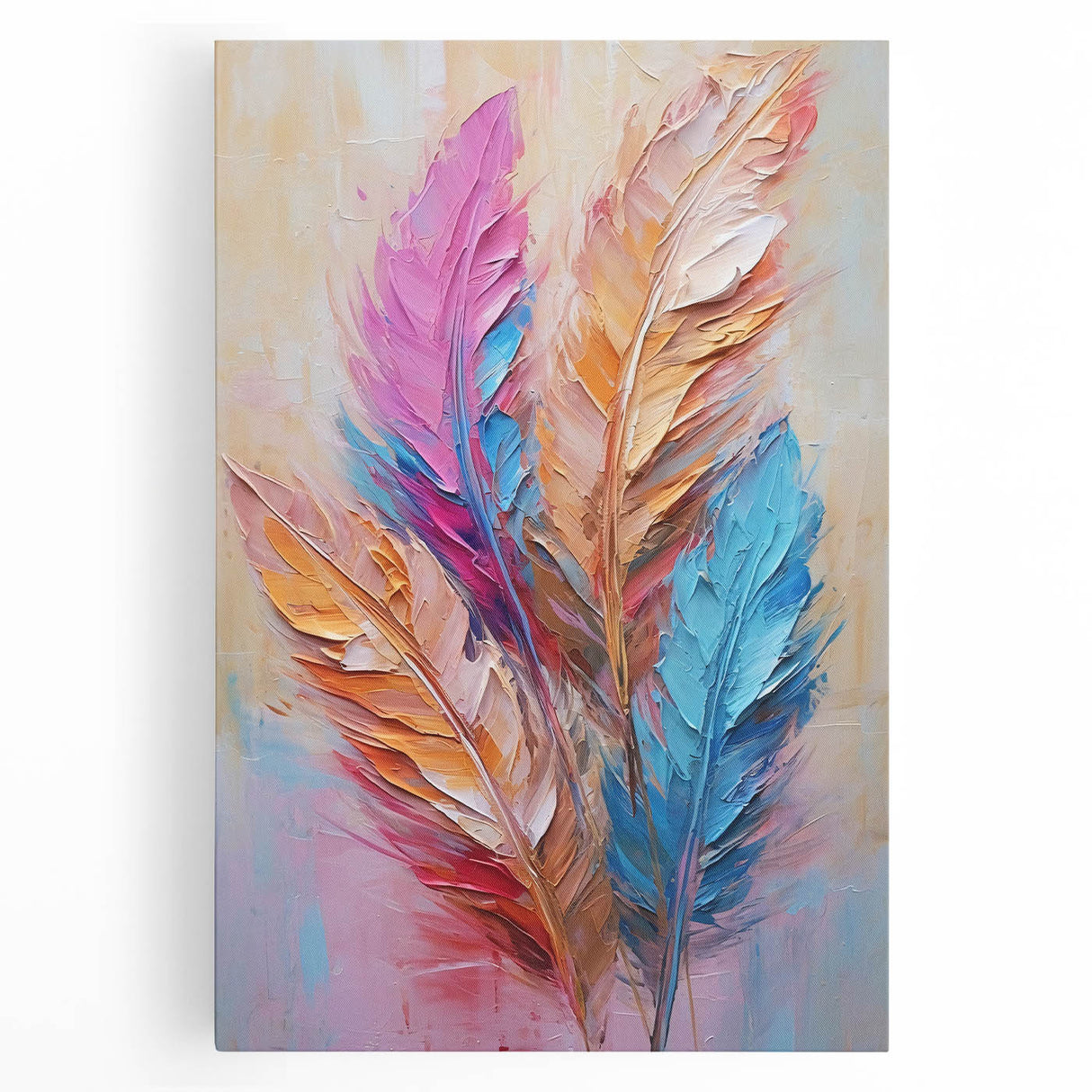 Glam Wall Art | Vibrant Feather Luxury Home Decor | Modern Glam Decor