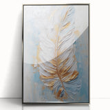 Golden Feather Glam Wall Art - Luxury Metallic and Chic Home Decor Piece