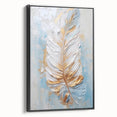 Golden Feather Glam Wall Art - Luxury Metallic and Chic Home Decor Piece