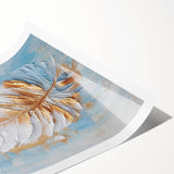 Golden Feather Glam Wall Art - Luxury Metallic and Chic Home Decor Piece