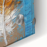 Elegant Blue and Gold Feather Art - Glam Wall Art for Luxury Interiors