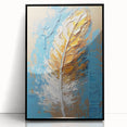 Elegant Blue and Gold Feather Art - Glam Wall Art for Luxury Interiors