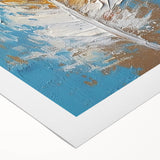 Elegant Blue and Gold Feather Art - Glam Wall Art for Luxury Interiors