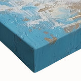 Elegant Blue and Gold Feather Art - Glam Wall Art for Luxury Interiors