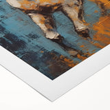 Dynamic Running Horse Glam Wall Art - Luxury Blue and Gold Decor