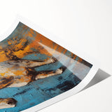 Dynamic Running Horse Glam Wall Art - Luxury Blue and Gold Decor