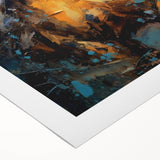 Golden Horse Glam Wall Art - Luxury Blue and Gold Decor for Chic Homes