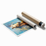 Golden Horse Glam Wall Art - Luxury Blue and Gold Decor for Chic Homes