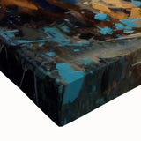 Golden Horse Glam Wall Art - Luxury Blue and Gold Decor for Chic Homes