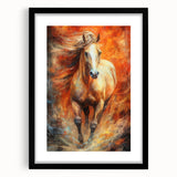 Fiery Horse Glam Wall Art - Luxury Red and Gold Decor for Bold Interiors