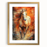 Fiery Horse Glam Wall Art - Luxury Red and Gold Decor for Bold Interiors