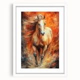 Fiery Horse Glam Wall Art - Luxury Red and Gold Decor for Bold Interiors