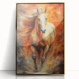Fiery Horse Glam Wall Art - Luxury Red and Gold Decor for Bold Interiors