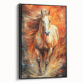 Fiery Horse Glam Wall Art - Luxury Red and Gold Decor for Bold Interiors