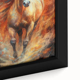 Fiery Horse Glam Wall Art - Luxury Red and Gold Decor for Bold Interiors