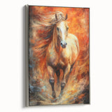 Fiery Horse Glam Wall Art - Luxury Red and Gold Decor for Bold Interiors