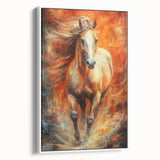 Fiery Horse Glam Wall Art - Luxury Red and Gold Decor for Bold Interiors