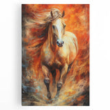 Fiery Horse Glam Wall Art - Luxury Red and Gold Decor for Bold Interiors