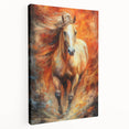 Fiery Horse Glam Wall Art - Luxury Red and Gold Decor for Bold Interiors