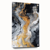 Elegant Black, White & Gold Marble Art – Glamorous Statement Wall Decor