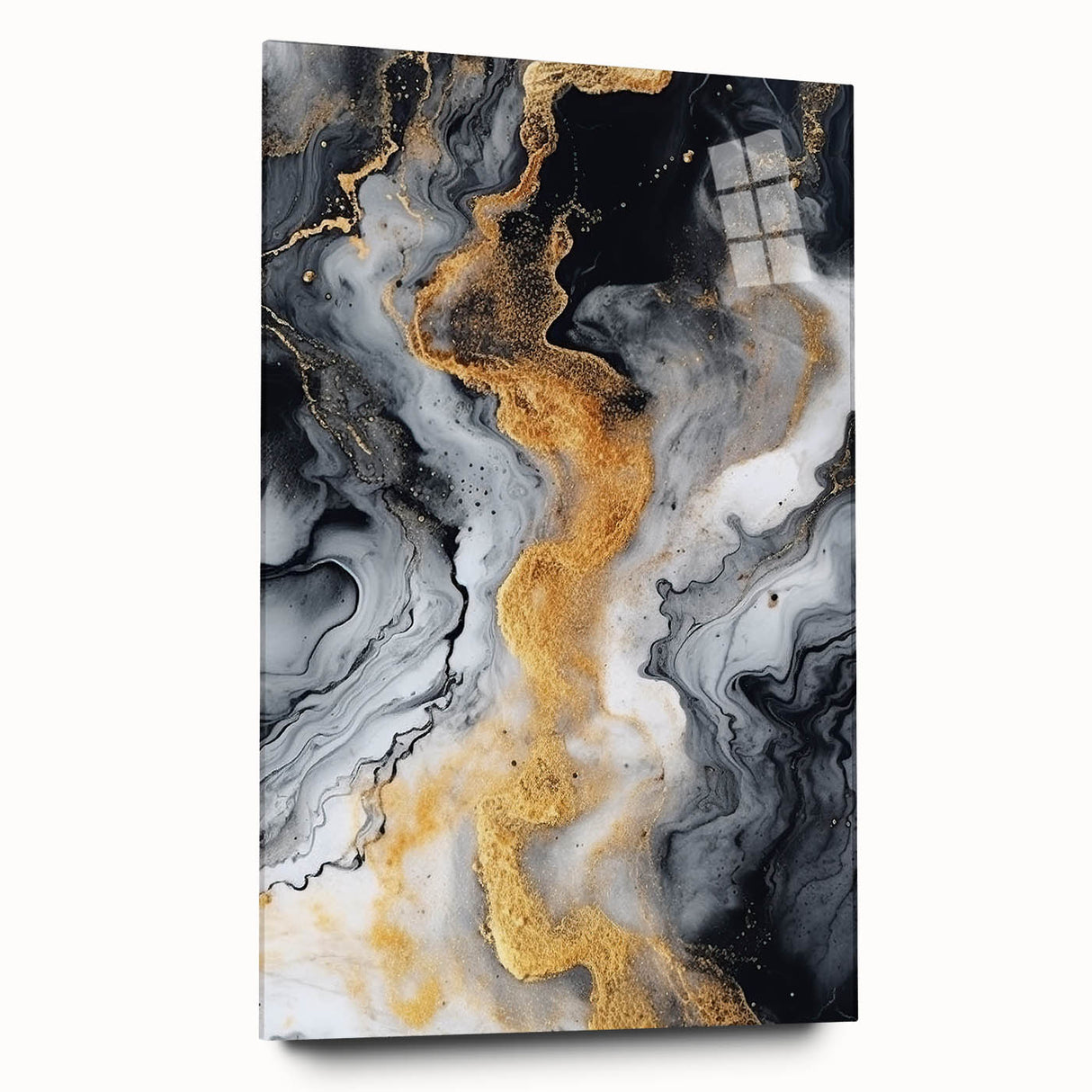 Elegant Black, White & Gold Marble Art – Glamorous Statement Wall Decor