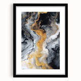 Elegant Black, White & Gold Marble Art – Glamorous Statement Wall Decor