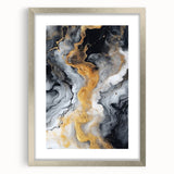 Elegant Black, White & Gold Marble Art – Glamorous Statement Wall Decor