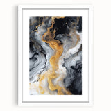 Elegant Black, White & Gold Marble Art – Glamorous Statement Wall Decor
