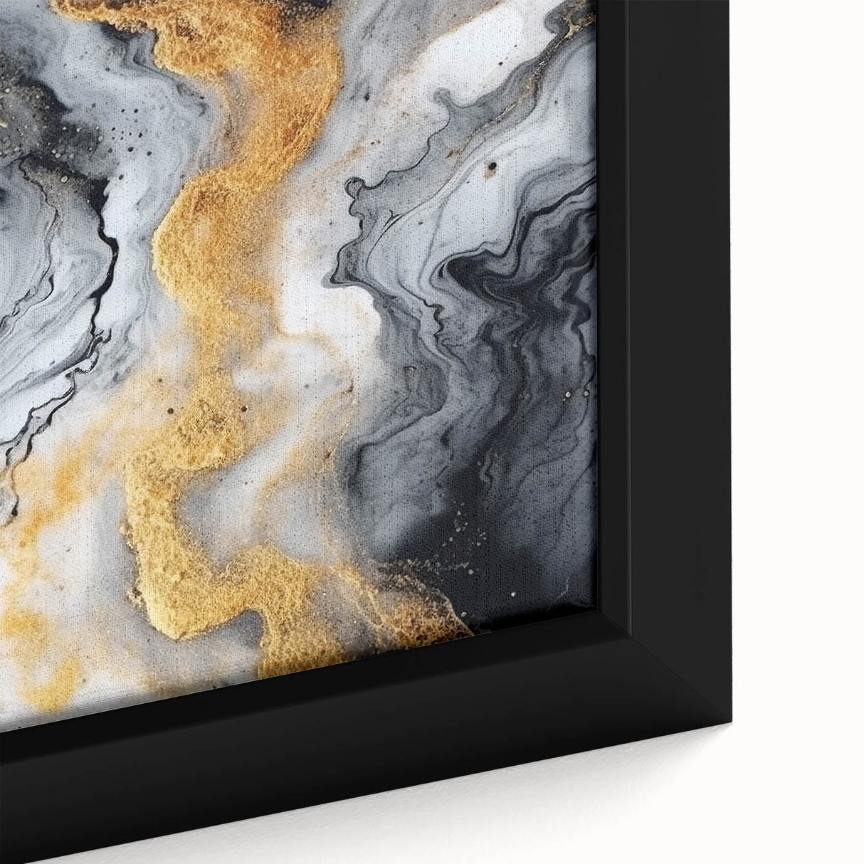 Elegant Black, White & Gold Marble Art – Glamorous Statement Wall Decor
