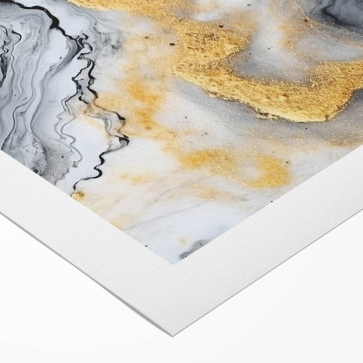 Elegant Black, White & Gold Marble Art – Glamorous Statement Wall Decor