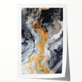 Elegant Black, White & Gold Marble Art – Glamorous Statement Wall Decor