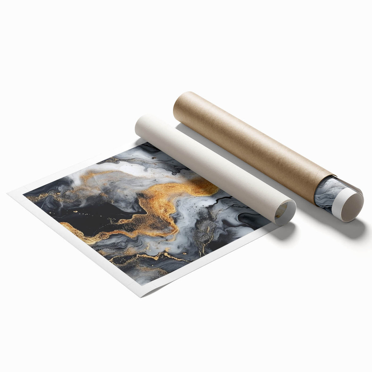 Elegant Black, White & Gold Marble Art – Glamorous Statement Wall Decor