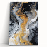 Elegant Black, White & Gold Marble Art – Glamorous Statement Wall Decor