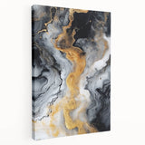 Elegant Black, White & Gold Marble Art – Glamorous Statement Wall Decor