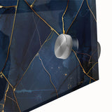 Glamorous Blue and Gold Abstract Wall Art – Luxury Modern Decor