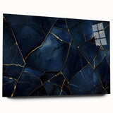 Glamorous Blue and Gold Abstract Wall Art – Luxury Modern Decor