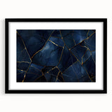 Glamorous Blue and Gold Abstract Wall Art – Luxury Modern Decor