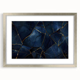 Glamorous Blue and Gold Abstract Wall Art – Luxury Modern Decor