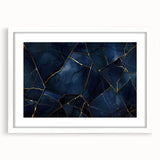Glamorous Blue and Gold Abstract Wall Art – Luxury Modern Decor
