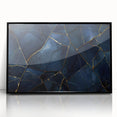 Glamorous Blue and Gold Abstract Wall Art – Luxury Modern Decor