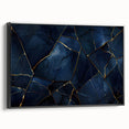 Glamorous Blue and Gold Abstract Wall Art – Luxury Modern Decor