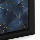 Glamorous Blue and Gold Abstract Wall Art – Luxury Modern Decor