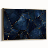 Glamorous Blue and Gold Abstract Wall Art – Luxury Modern Decor
