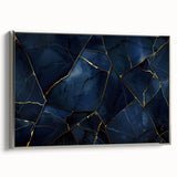 Glamorous Blue and Gold Abstract Wall Art – Luxury Modern Decor