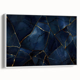 Glamorous Blue and Gold Abstract Wall Art – Luxury Modern Decor
