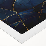 Glamorous Blue and Gold Abstract Wall Art – Luxury Modern Decor